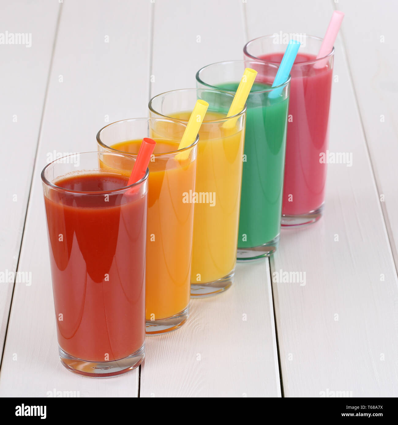 Colourful Smoothies Stock Photo