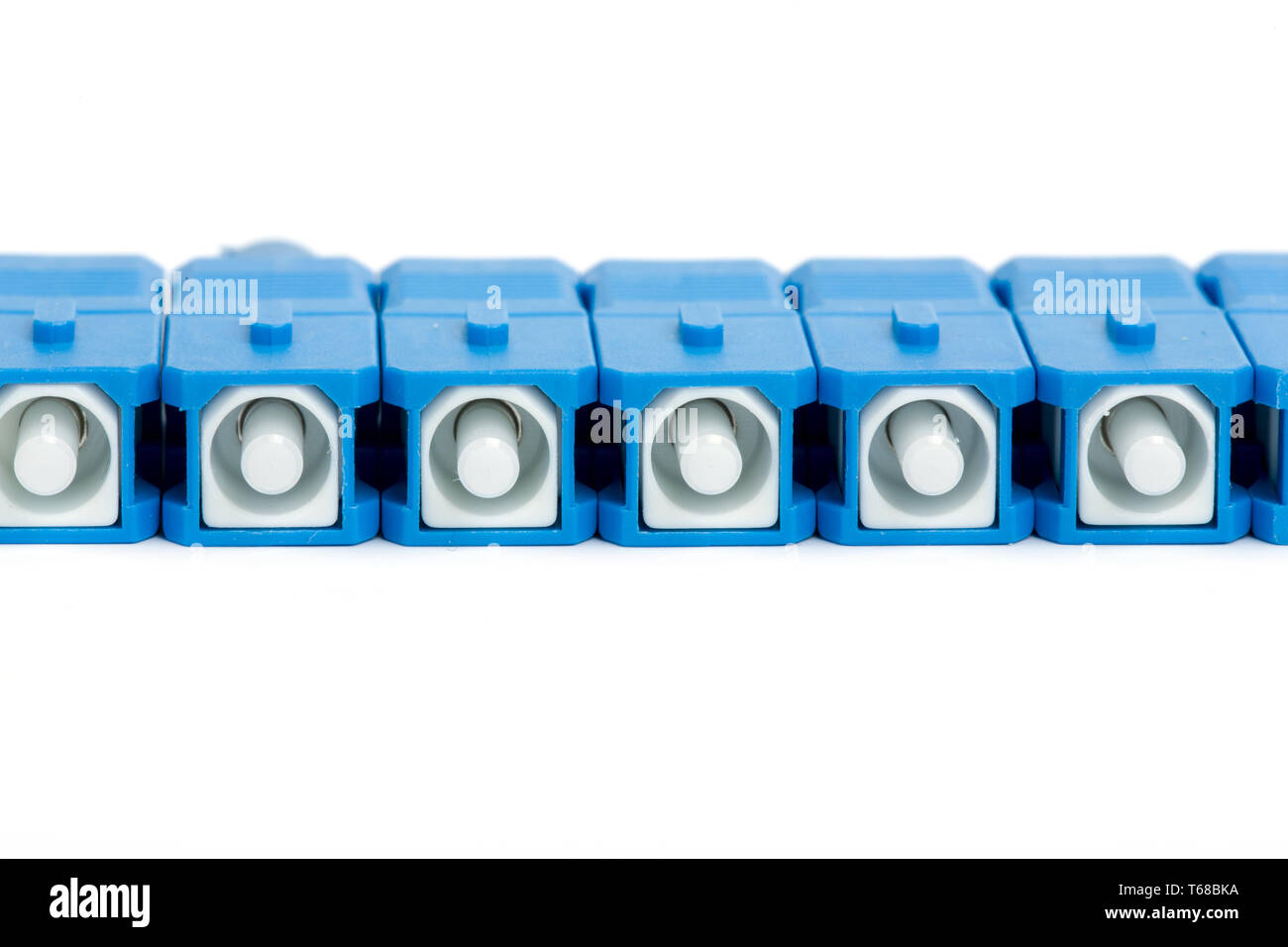 blue fiber optic SC connector Stock Photo Alamy