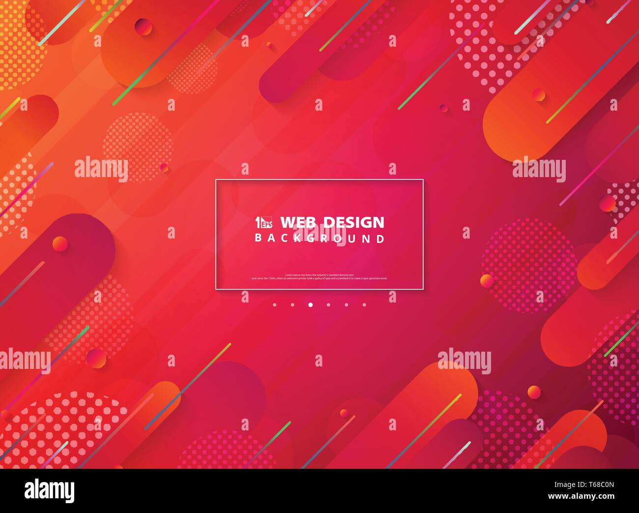 Abstract vivid color stripe line tech landing page web design background. You can use for web page, ad, poster, trendy artwork, landing page, print. Stock Vector