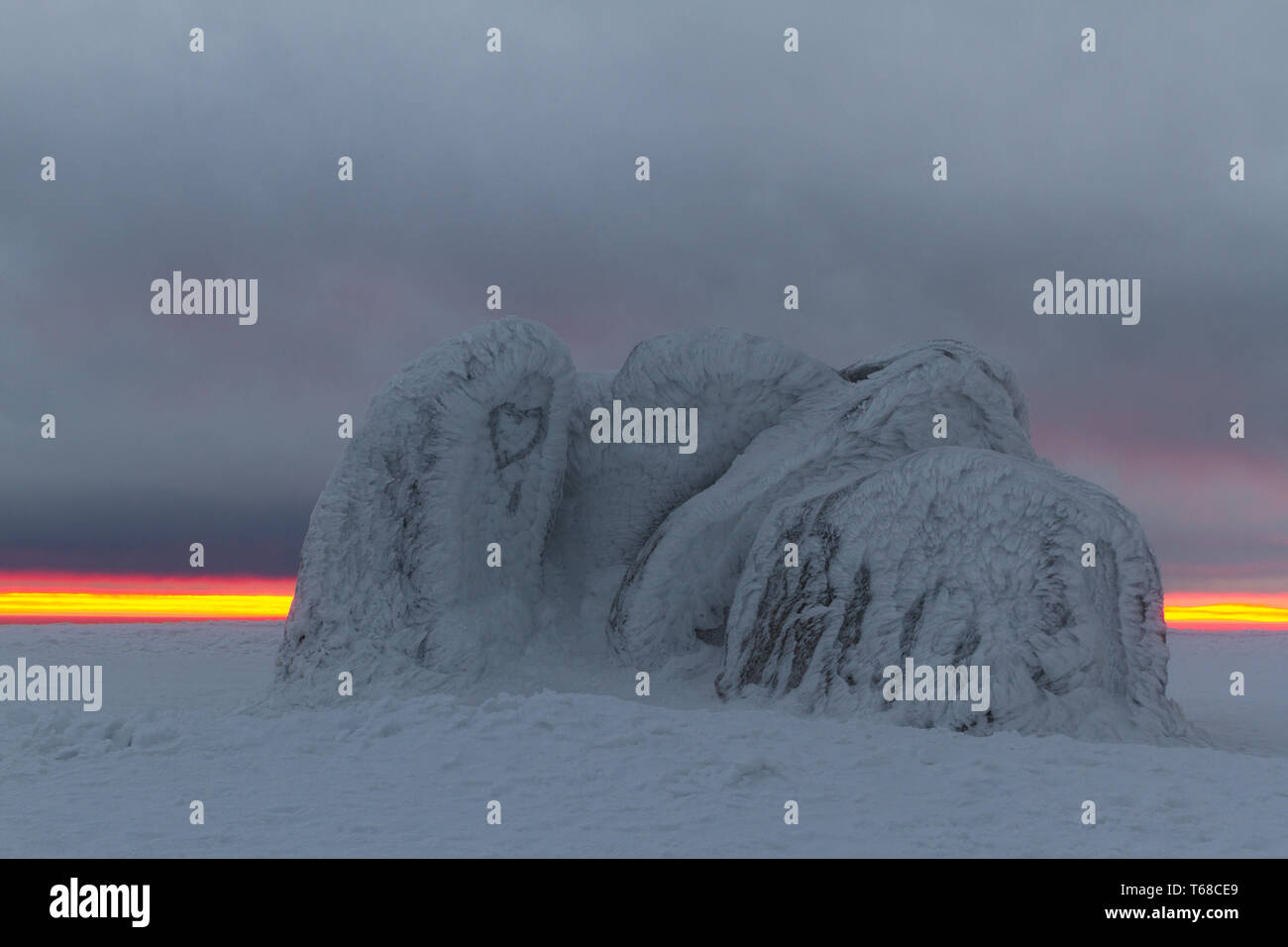 Winter in the National Park Harz, Brocken Mountain, Germany Stock Photo