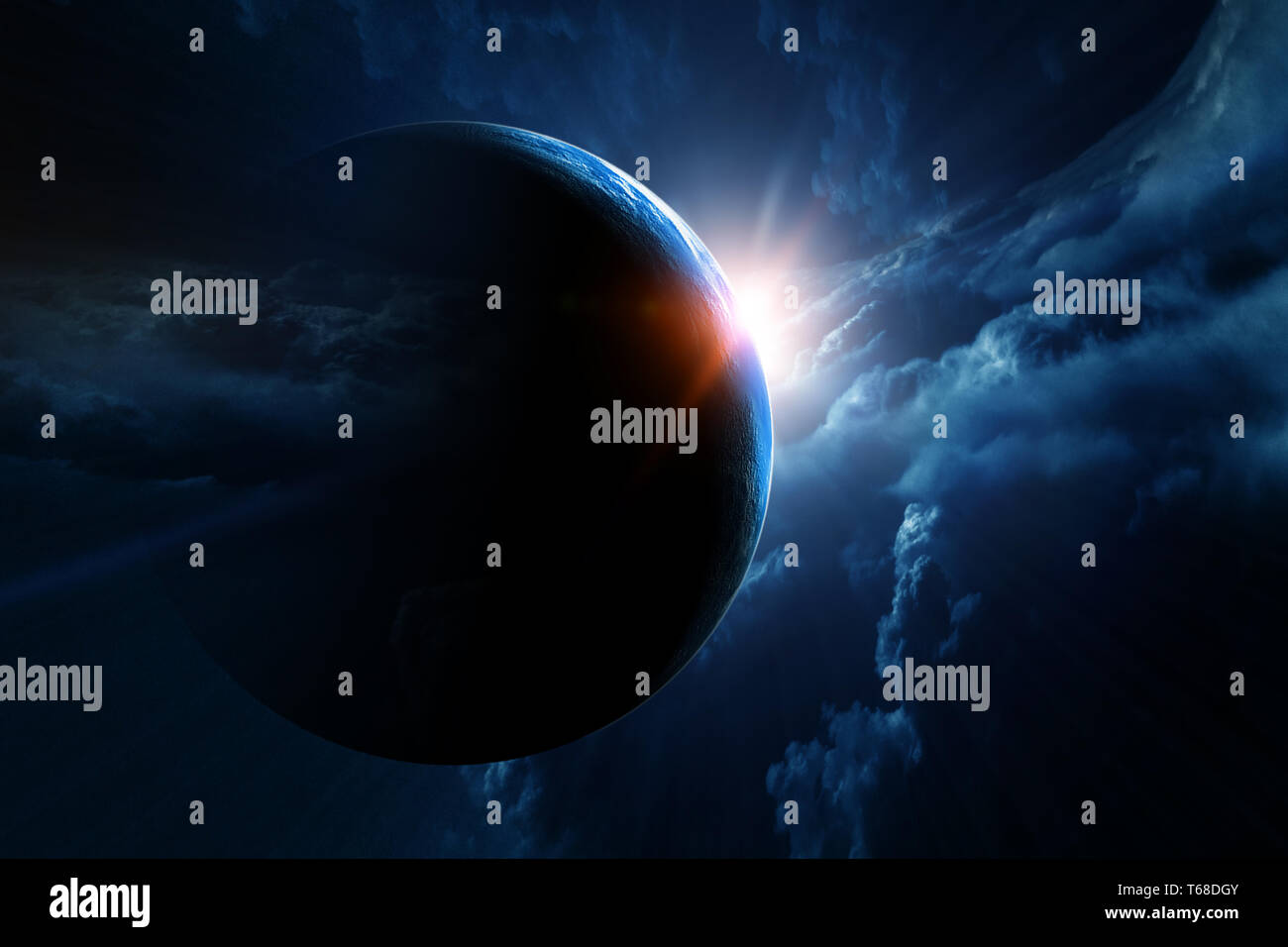 Abstract planets and space background Stock Photo - Alamy