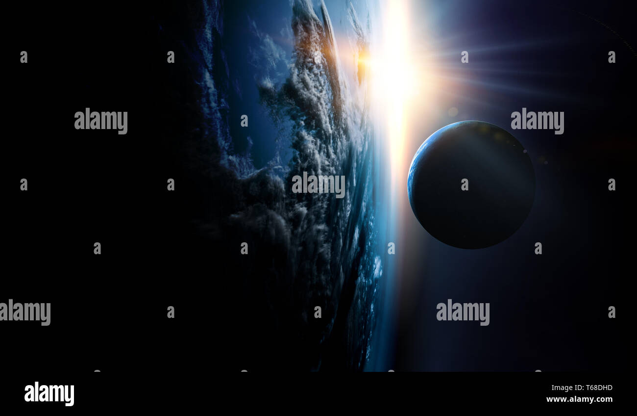 Abstract planets and space background Stock Photo - Alamy
