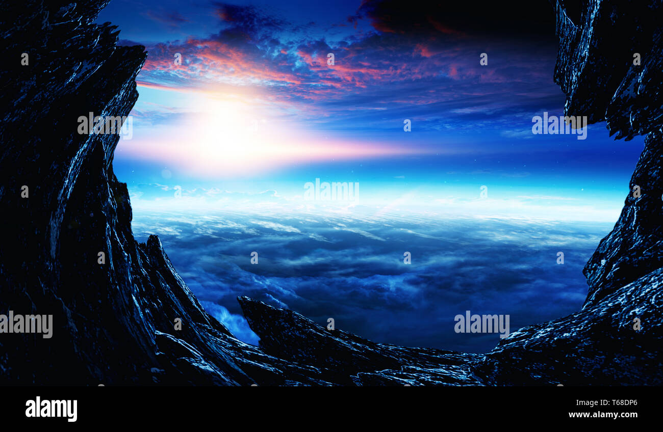 Abstract planets and space background Stock Photo - Alamy