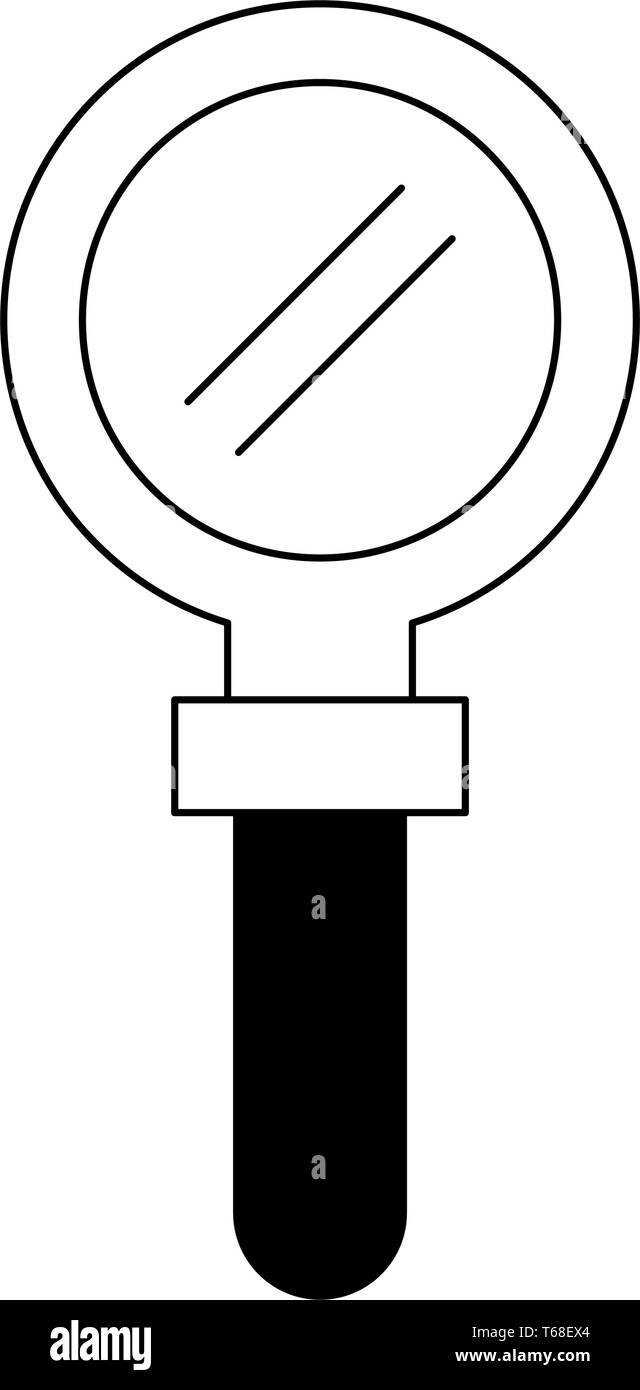 magnifying glass icon in black and white Stock Vector Image & Art - Alamy