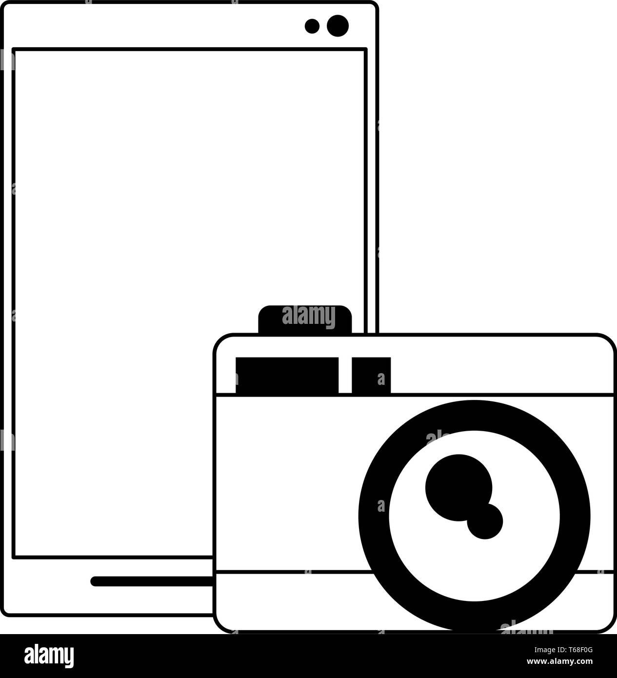 cellphone with camera in black and white Stock Vector Image & Art Alamy