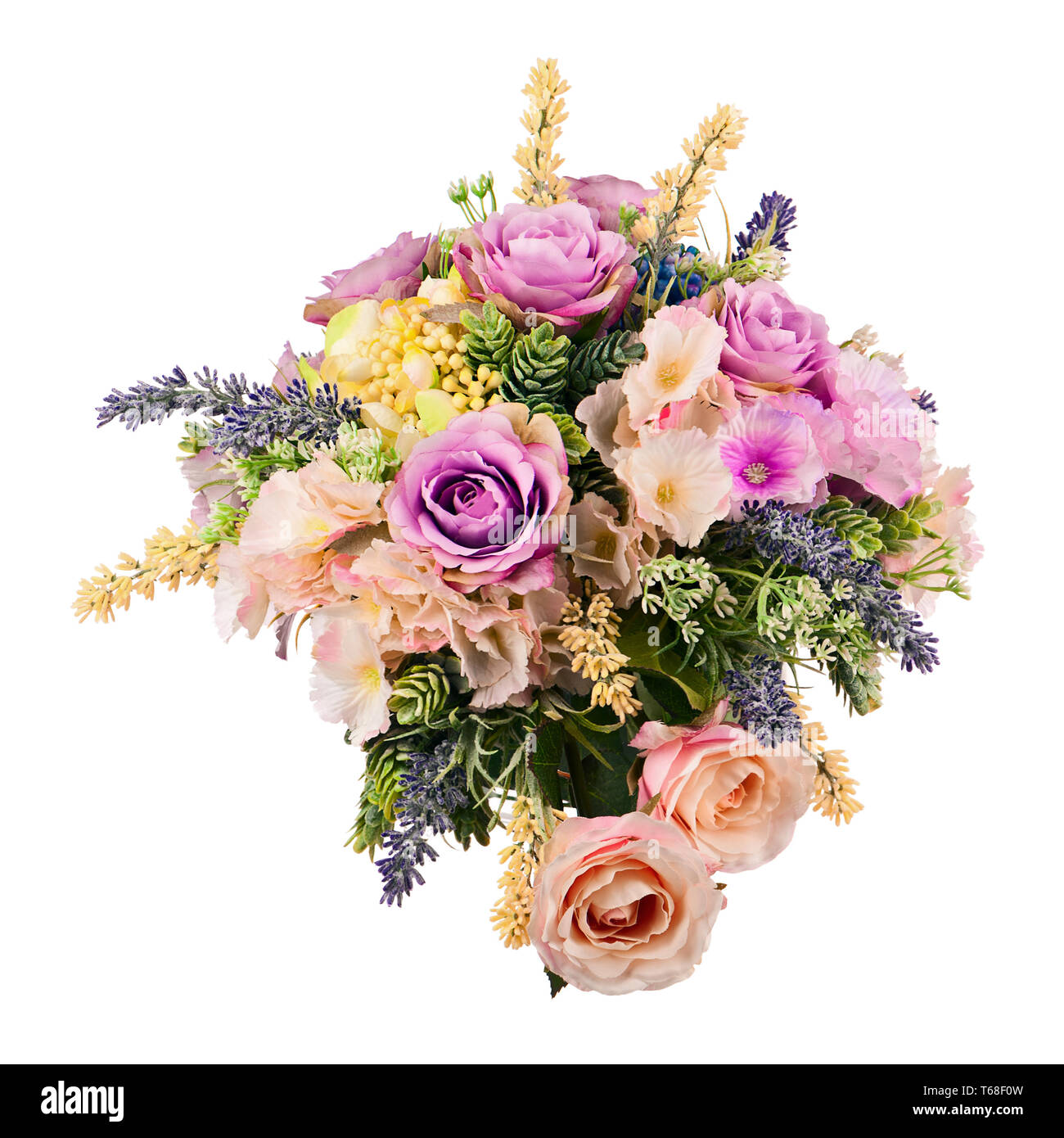 Bouquet From Artificial Flowers Arrangement Centerpiece In Vase