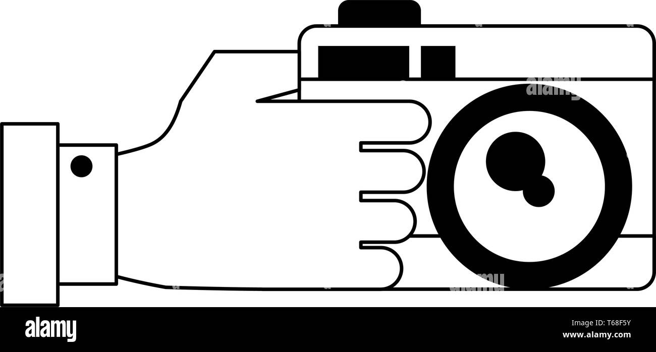 photographic camera icon in black and white Stock Vector Image & Art ...