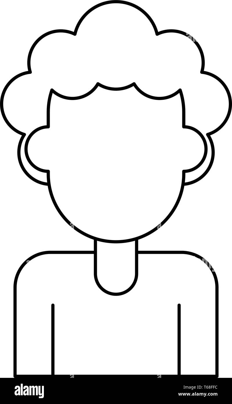 man avatar cartoon character portrait in black and white Stock Vector ...