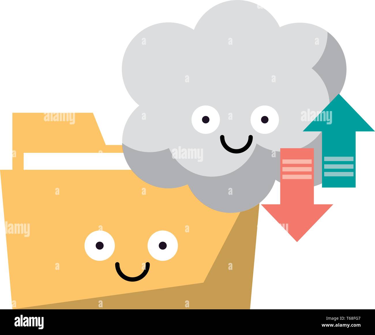 Cloud computing and digital folder Stock Vector Image & Art - Alamy