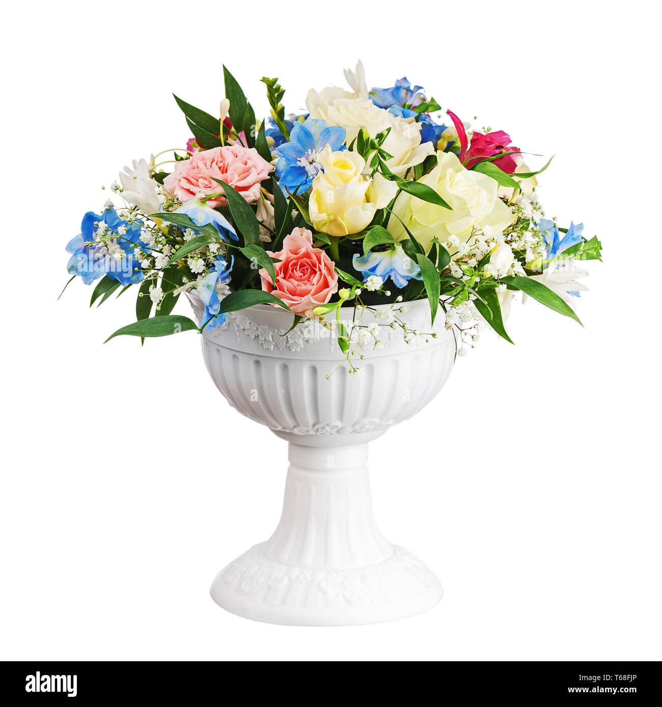 Red yellow and blue flowers in vase hi-res stock photography and images ...