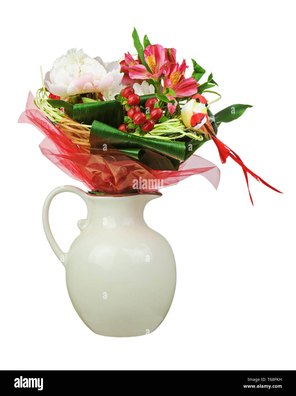 Colorful flower bouquet isolated on white background Stock Photo - Alamy