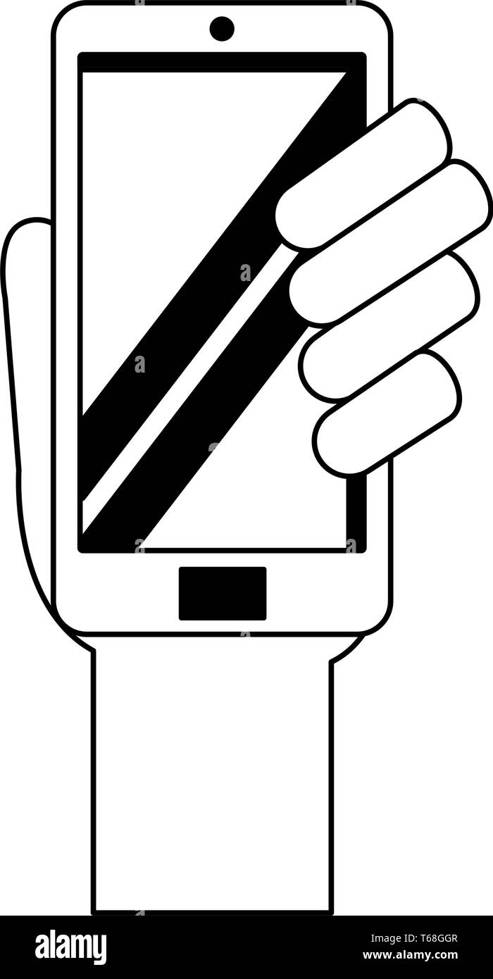 hands using cellphone in black and white Stock Vector Image & Art - Alamy