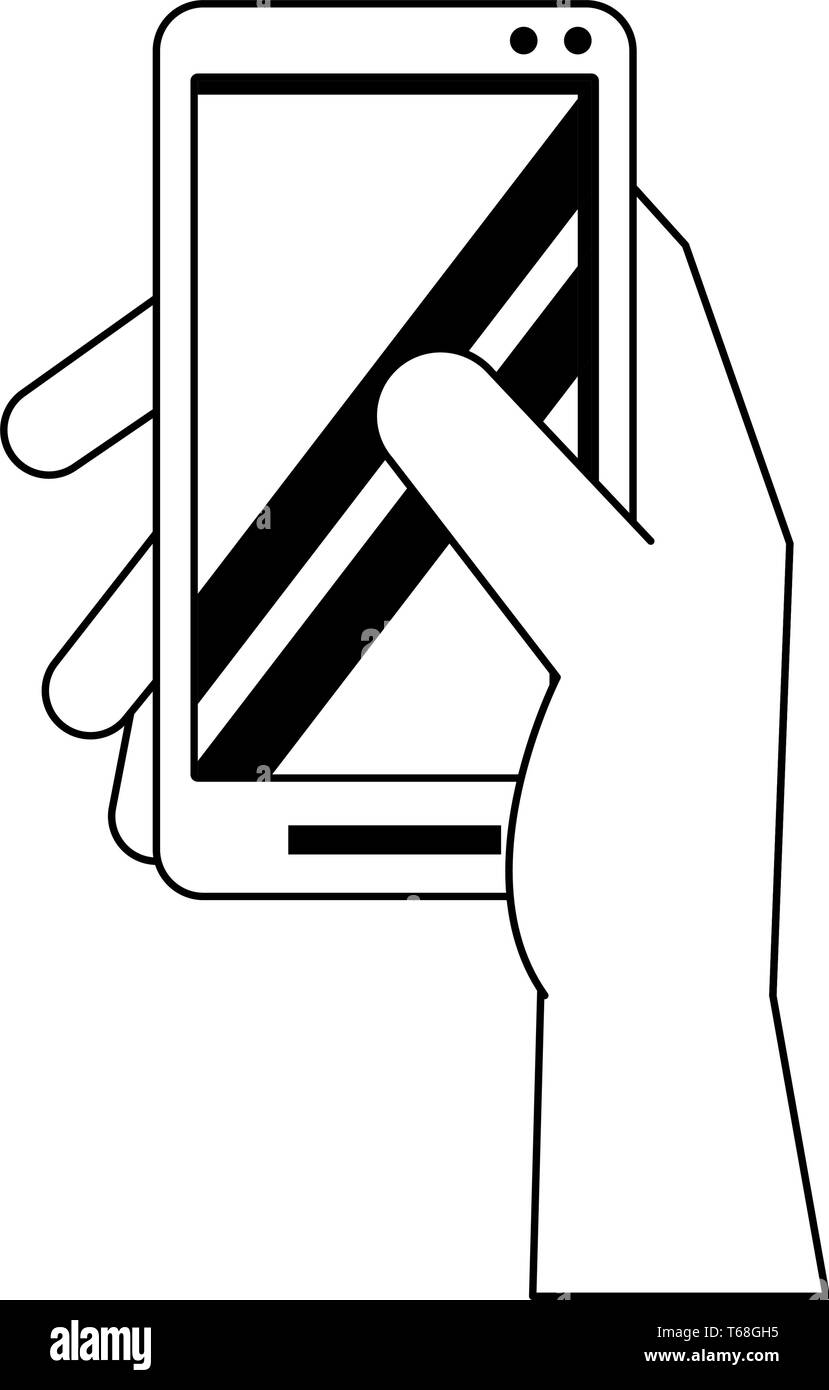 hands using cellphone in black and white Stock Vector Image & Art - Alamy
