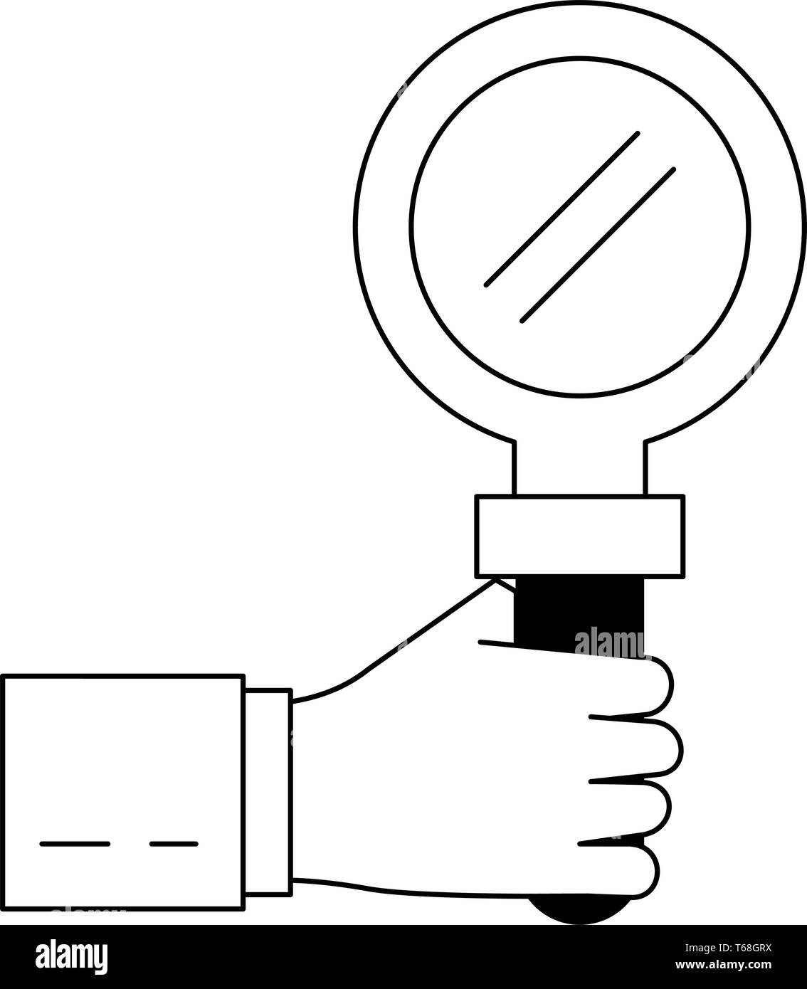 magnifying glass icon in black and white Stock Vector Image & Art - Alamy