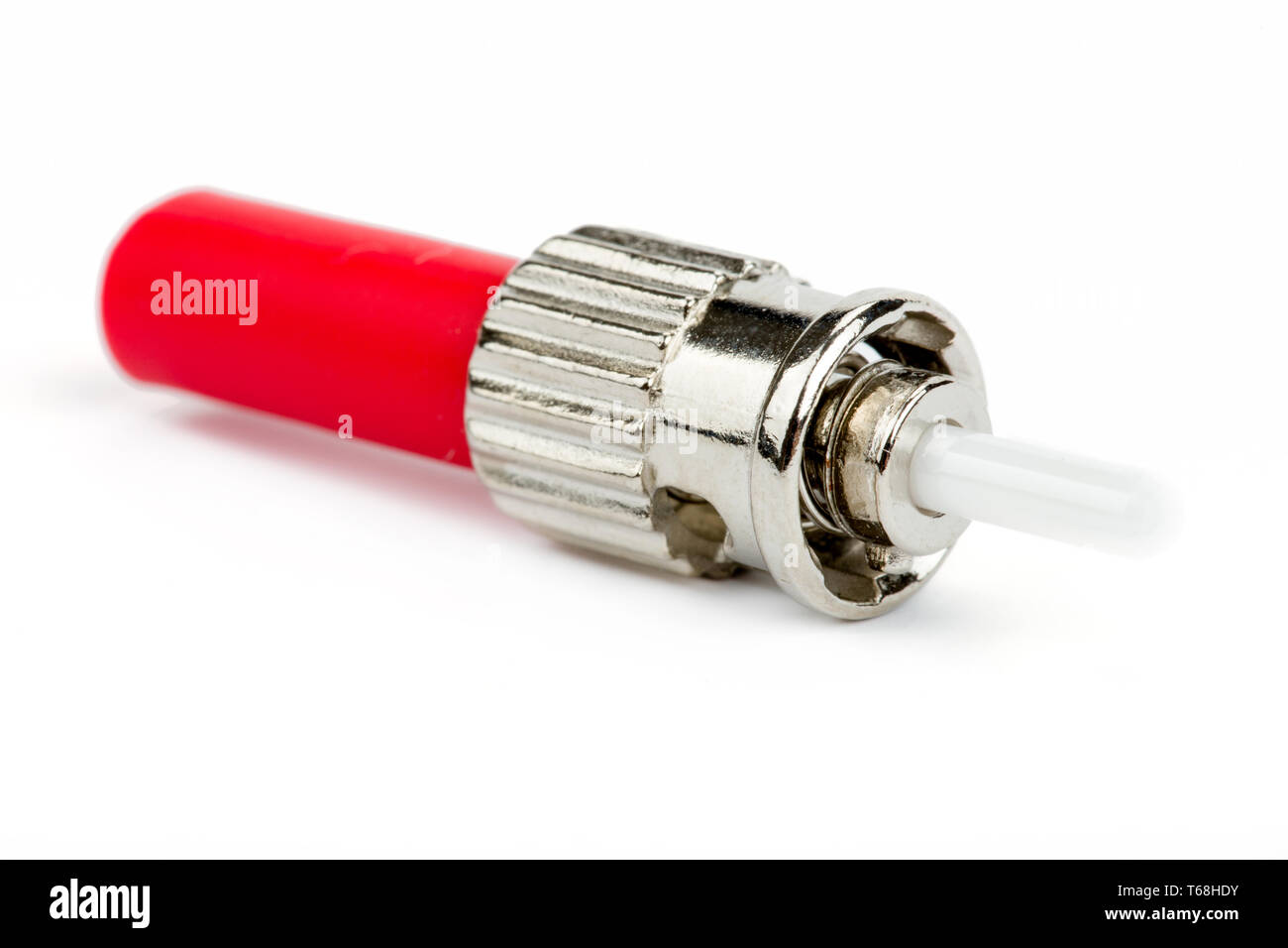 red fiber optic ST connector Stock Photo Alamy