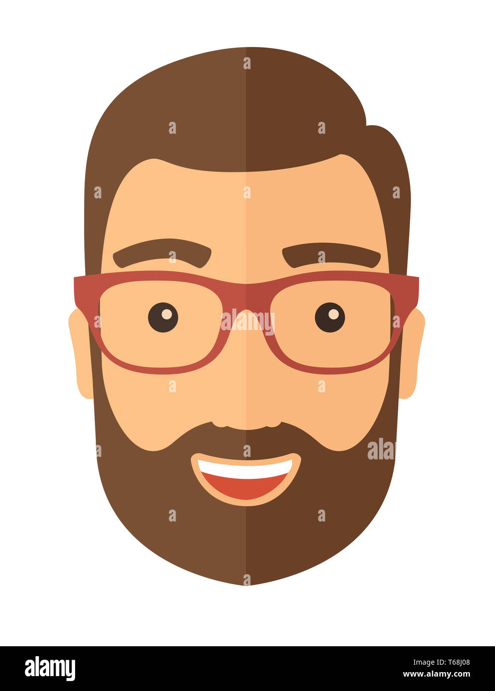 The hipster with a beard avatar Stock Photo