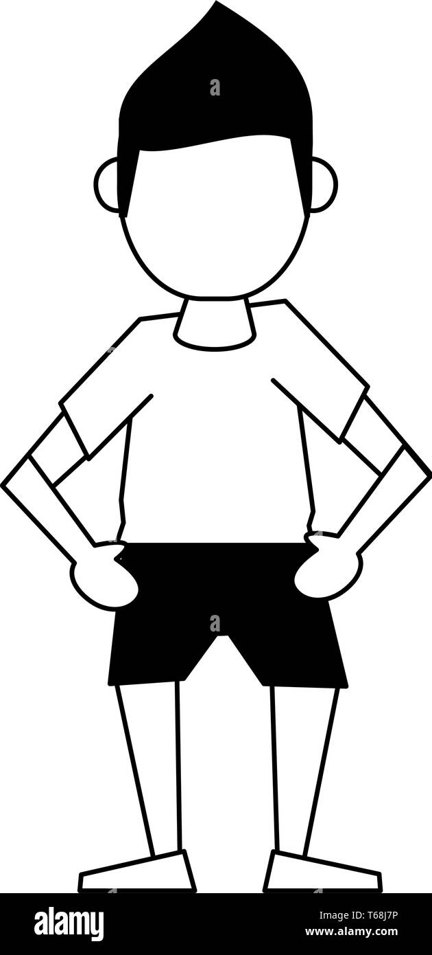 man avatar cartoon character in black and white Stock Vector Image ...