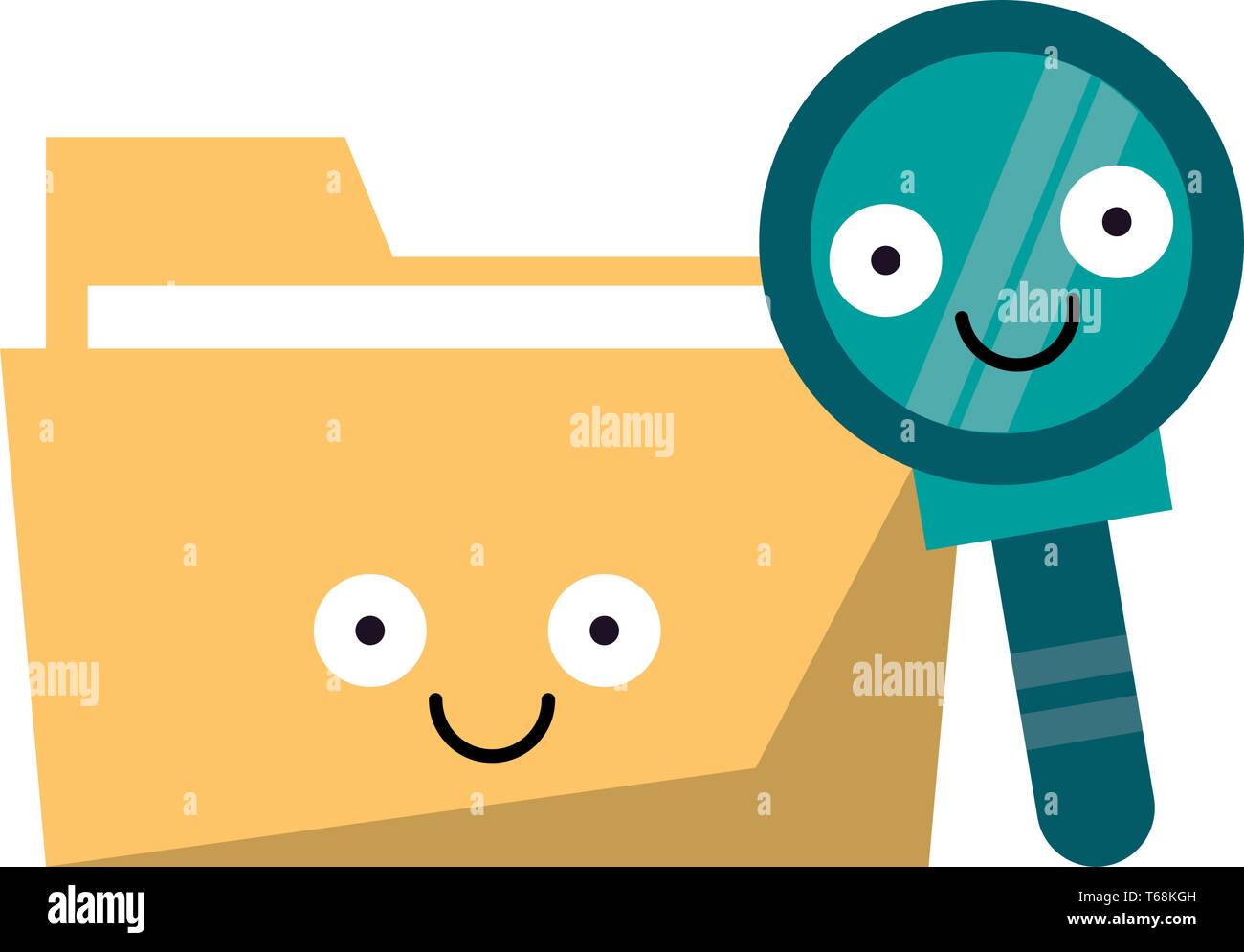 Folder and magnifying glass Stock Vector Image & Art - Alamy