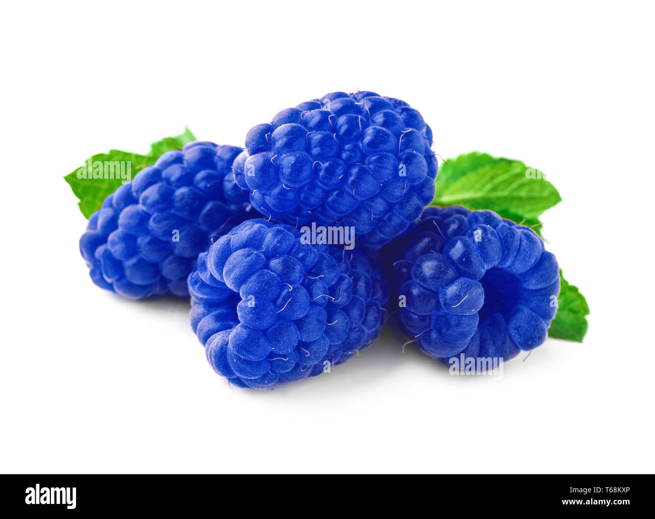 Fresh ripe blue raspberry on white background Stock Photo - Alamy