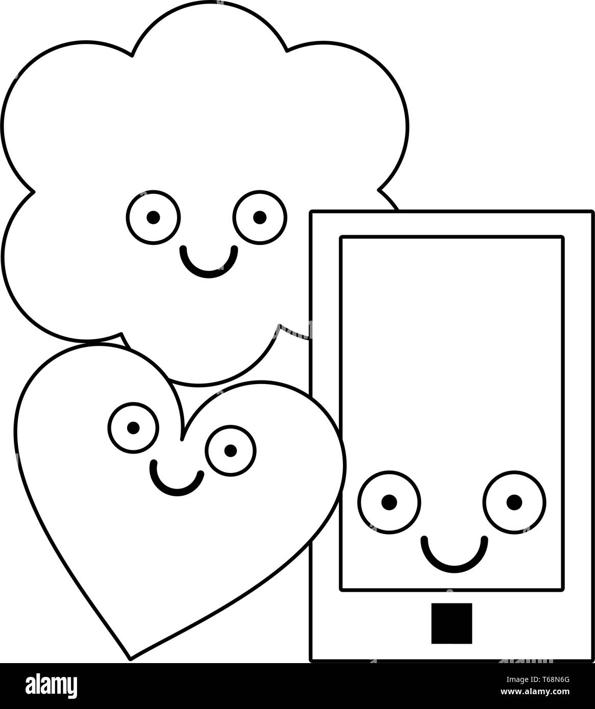 Folder and smartphone with cloud computing Stock Vector Image & Art - Alamy