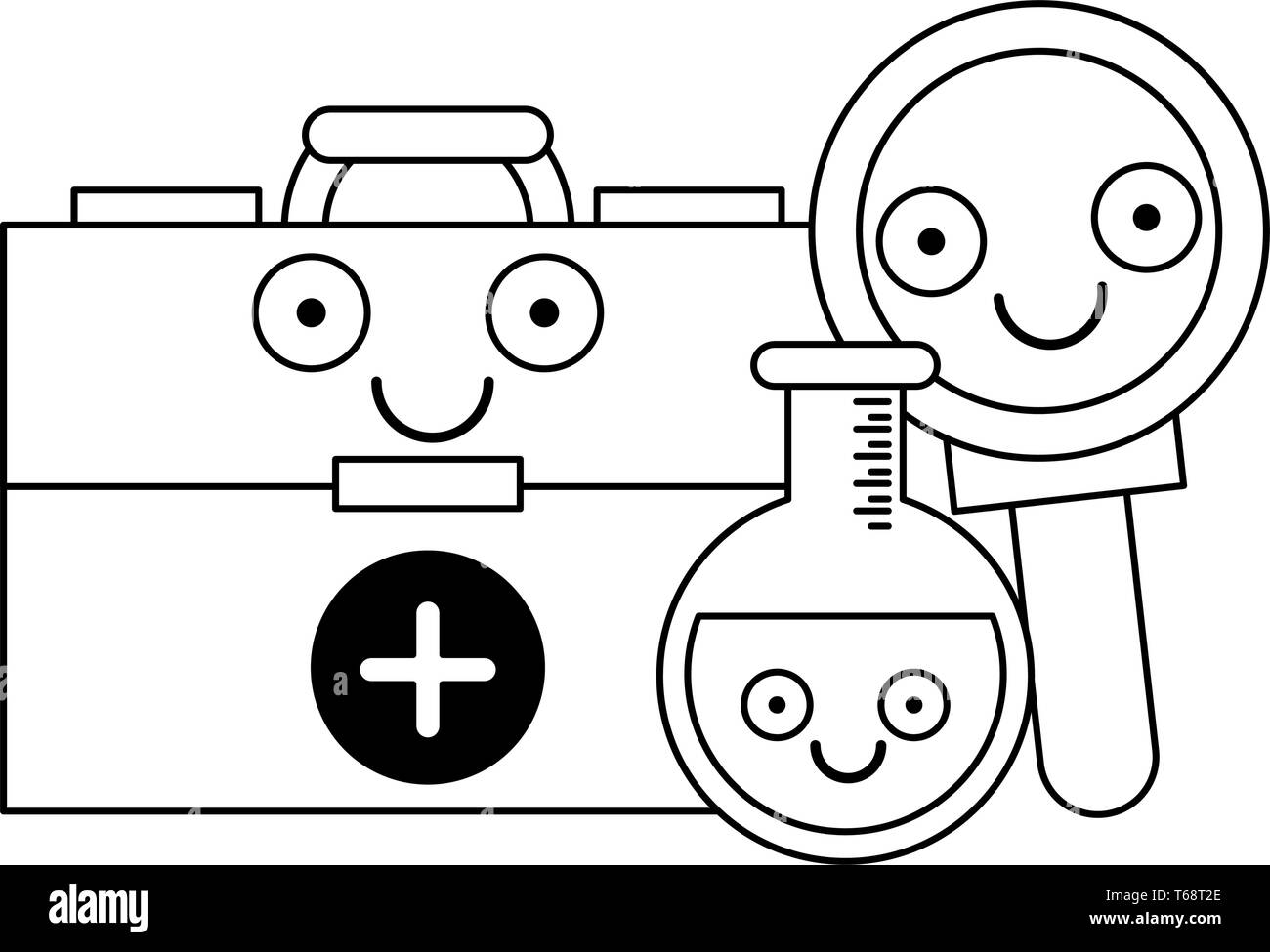 Medical healthcare cartoons in black and white Stock Vector Image & Art ...