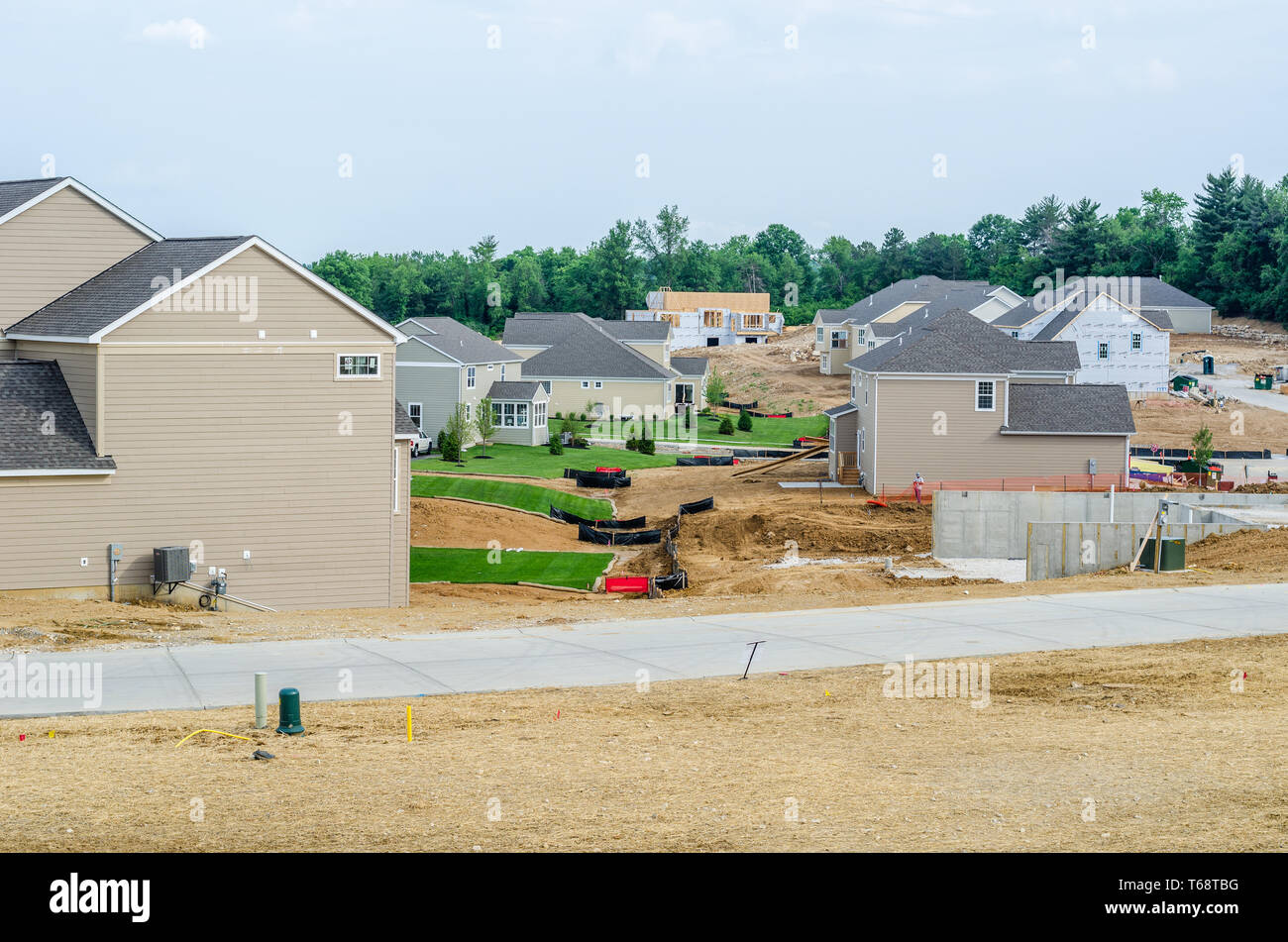 Suburban development under construction outside of St. Louis Stock Photo
