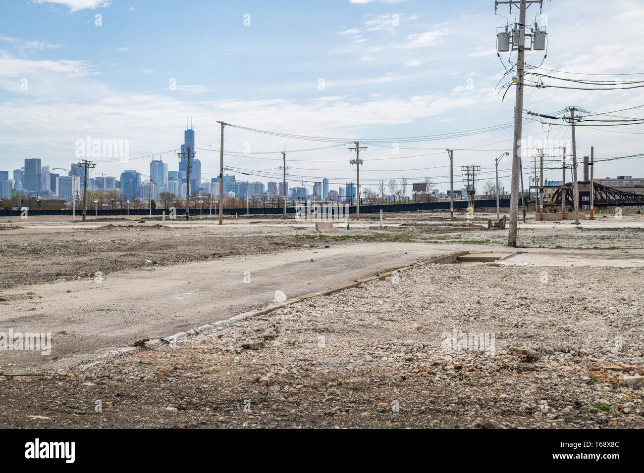 Former site of Finkl Steel, demolished to make way for Lincoln Yards development Stock Photo