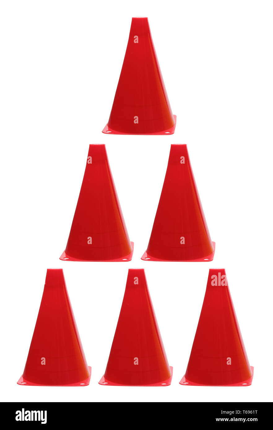 Traffic Cones on White Background Stock Photo