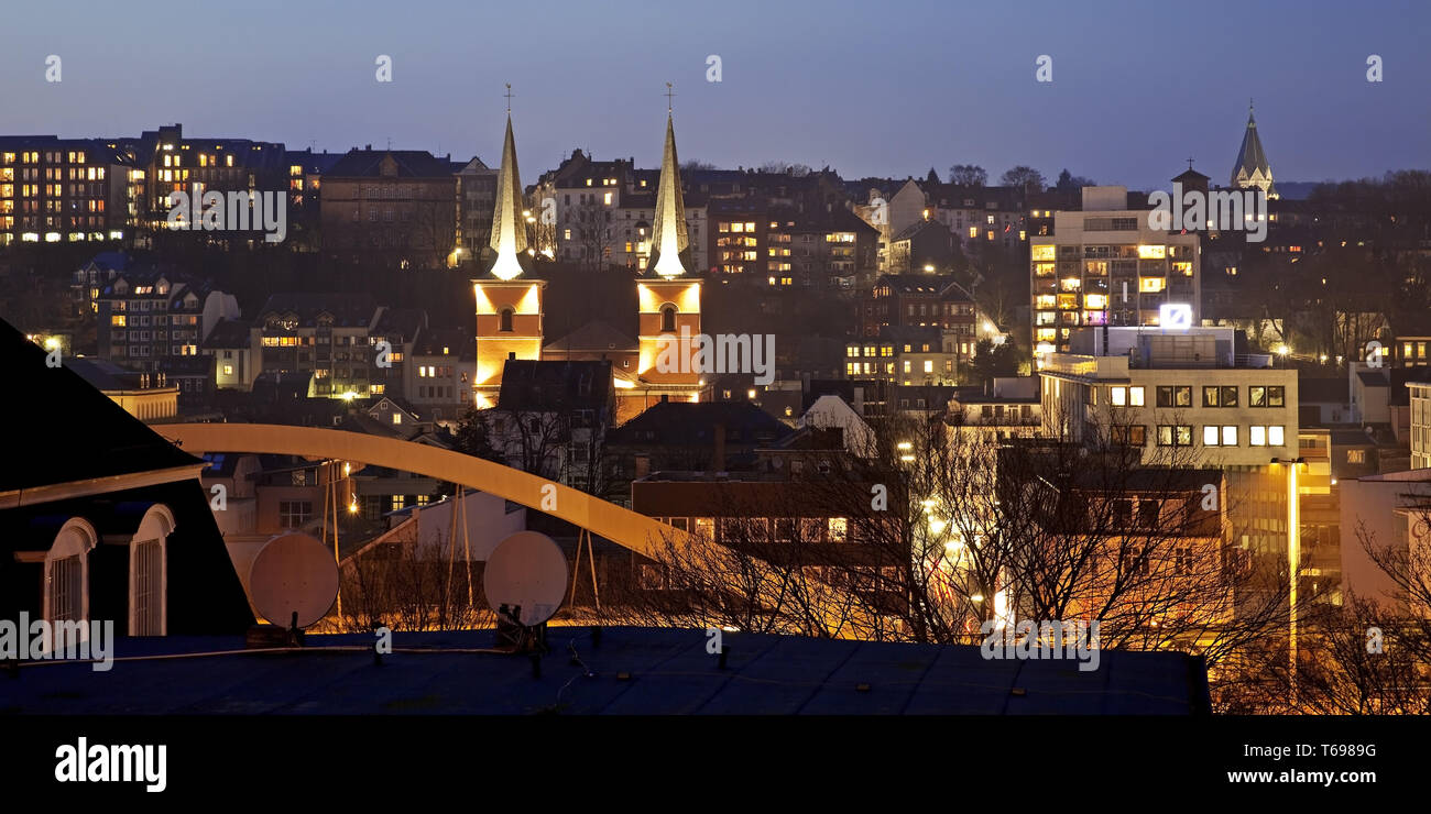 cityscape with Laurentius Church, Wuppertal, North Rhine-Westphalia, Germany Stock Photo