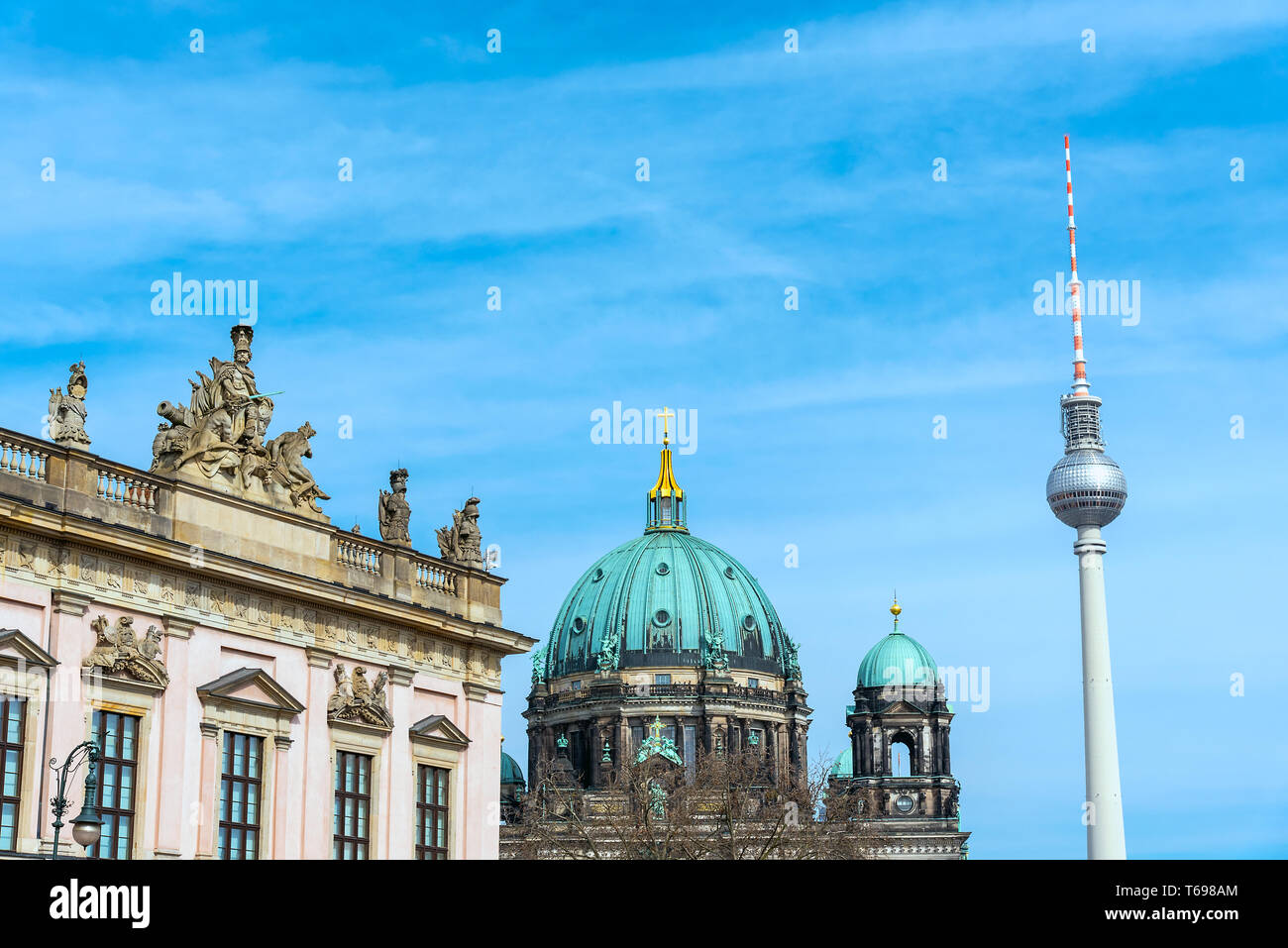 The TV Tower, the Dom and the Museum of History in Berlin, Germany Stock Photo
