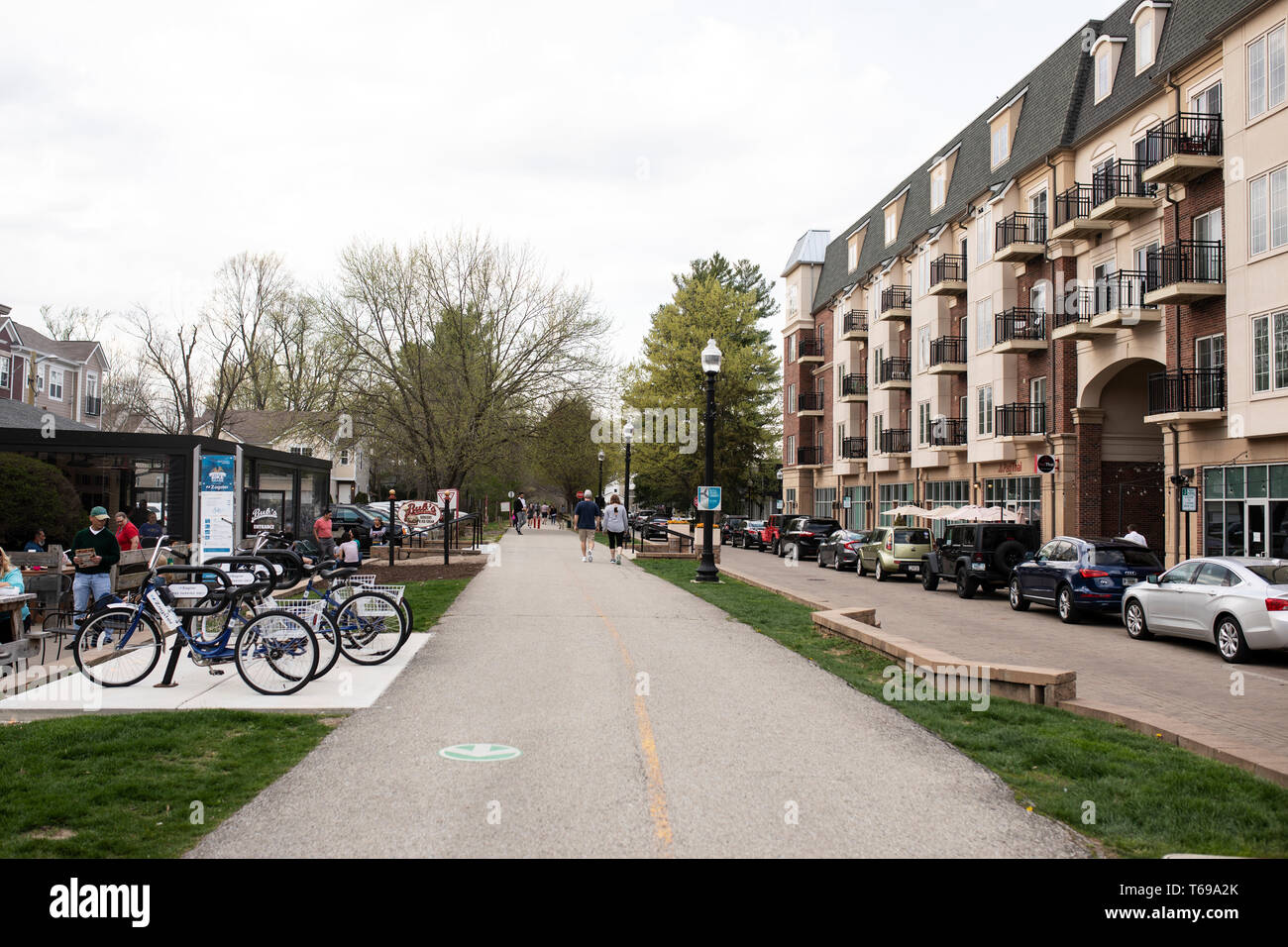 The Monon Trail passes through the Arts and Design District in Carmel
