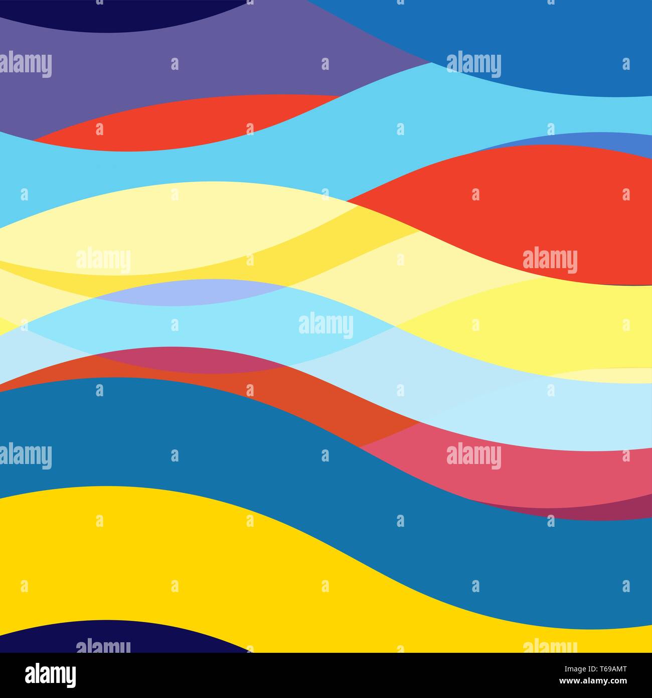 Abstract multicolored vector background with wavy elements Stock Vector