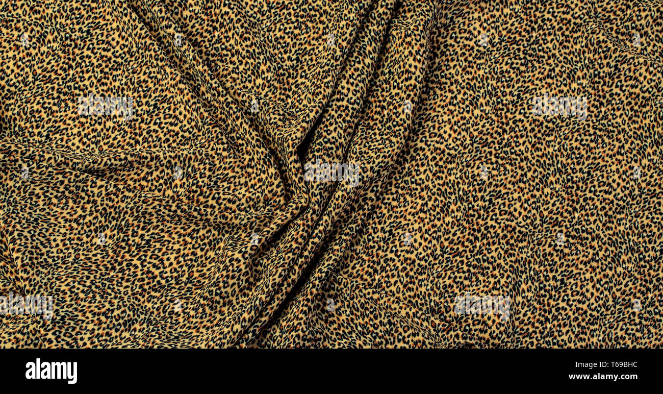 Leopard print, fabric pattern, background texture, wild animal Pattern Stock Photo