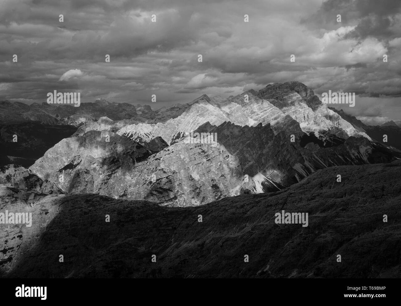 Beautiful mountains and hills shot in black and white Stock Photo - Alamy