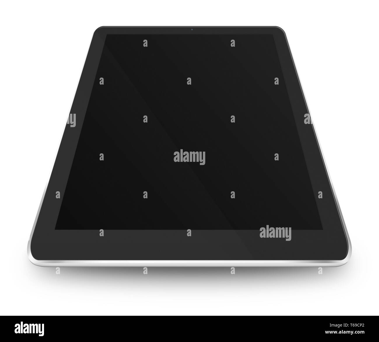 Tablet computer with white black screen. Stock Photo