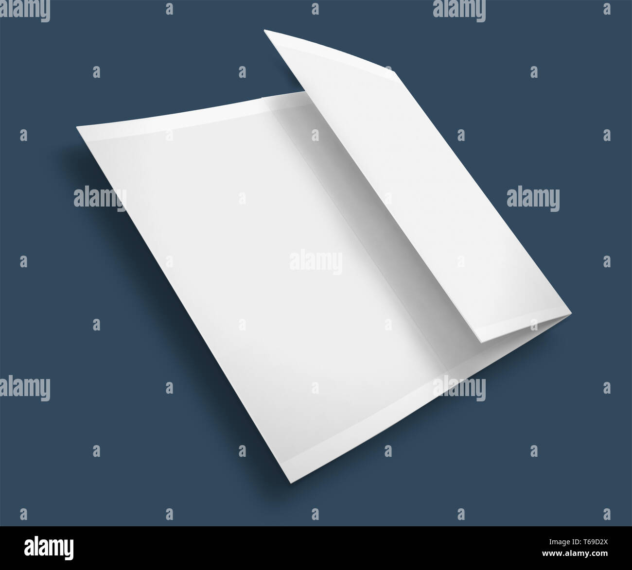 Blank trifold brochure. Stock Photo