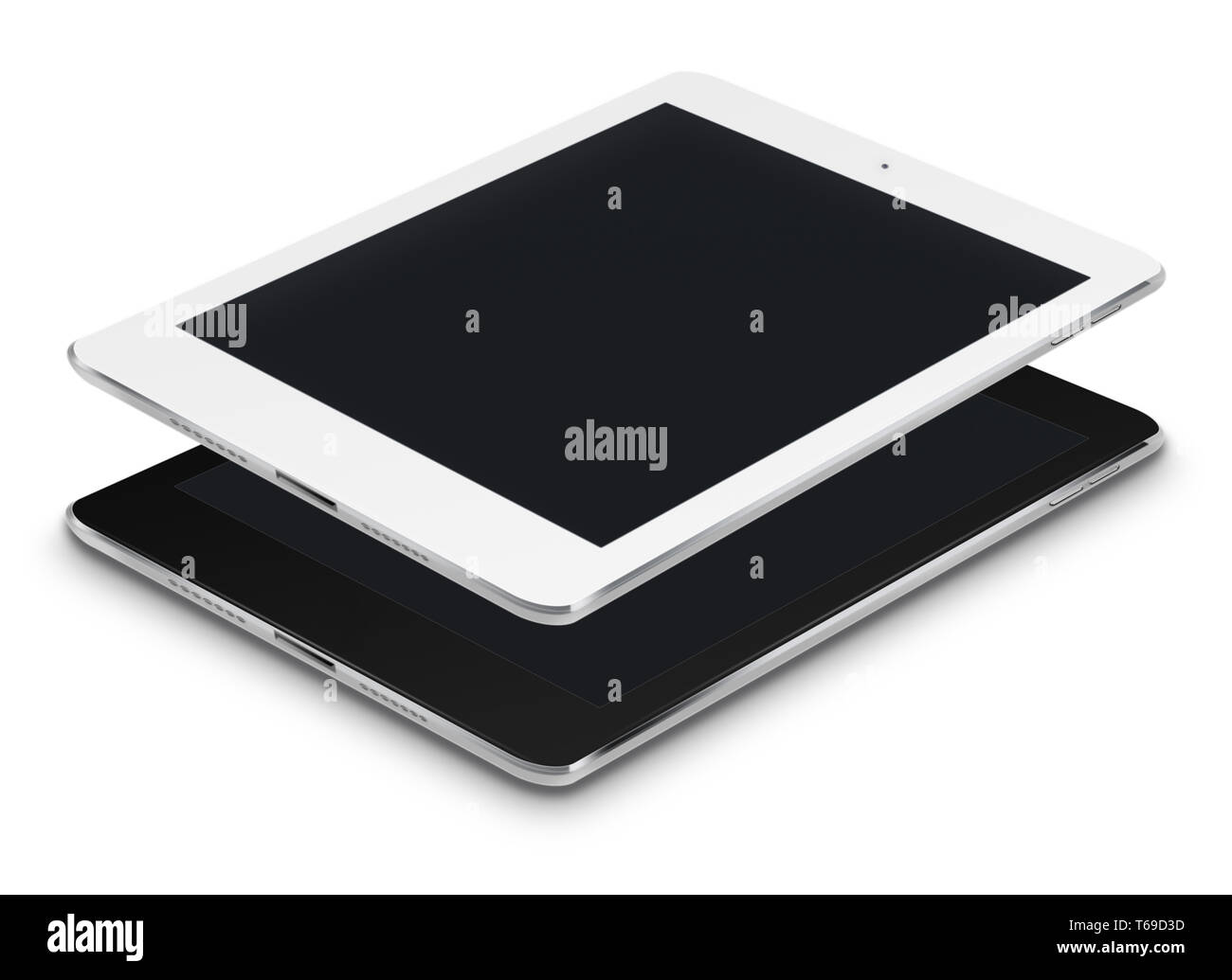 Realistic tablet computers with black screen Stock Photo Alamy