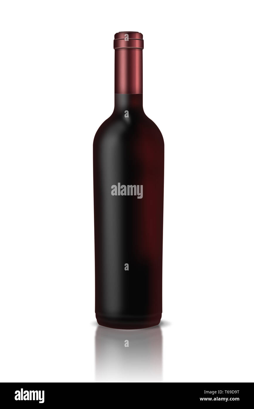 Bottle of wine isolated on white background Stock Photo - Alamy