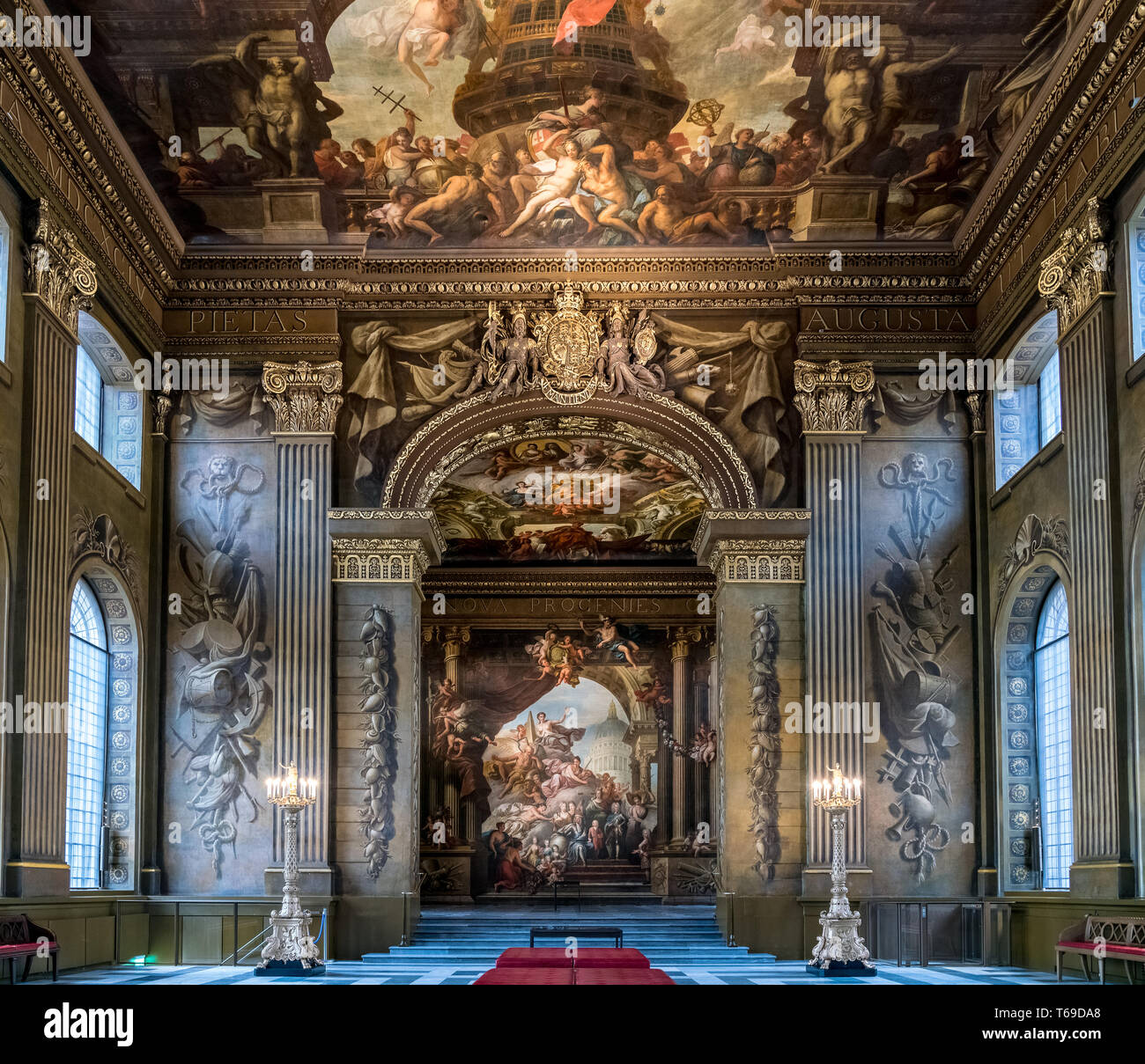 The Painted Hall at the Old Royal Naval College in Greenwich Stock Photo