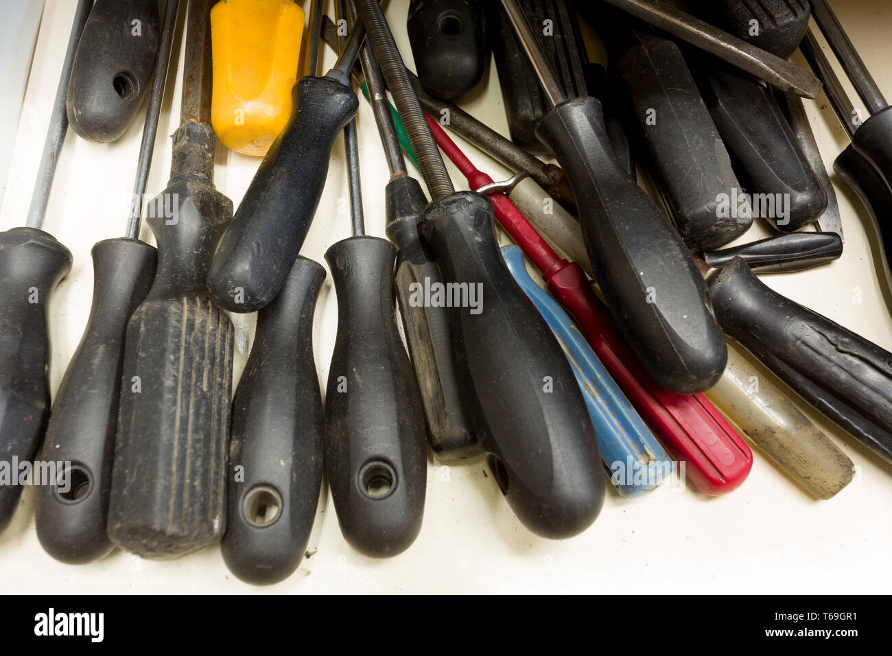 real domestic home DIY workshop Stock Photo - Alamy