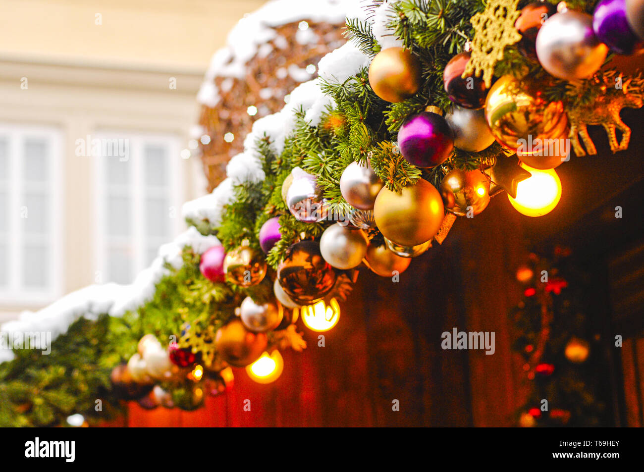 Lichterkette zu Weihnachten Stock Photo