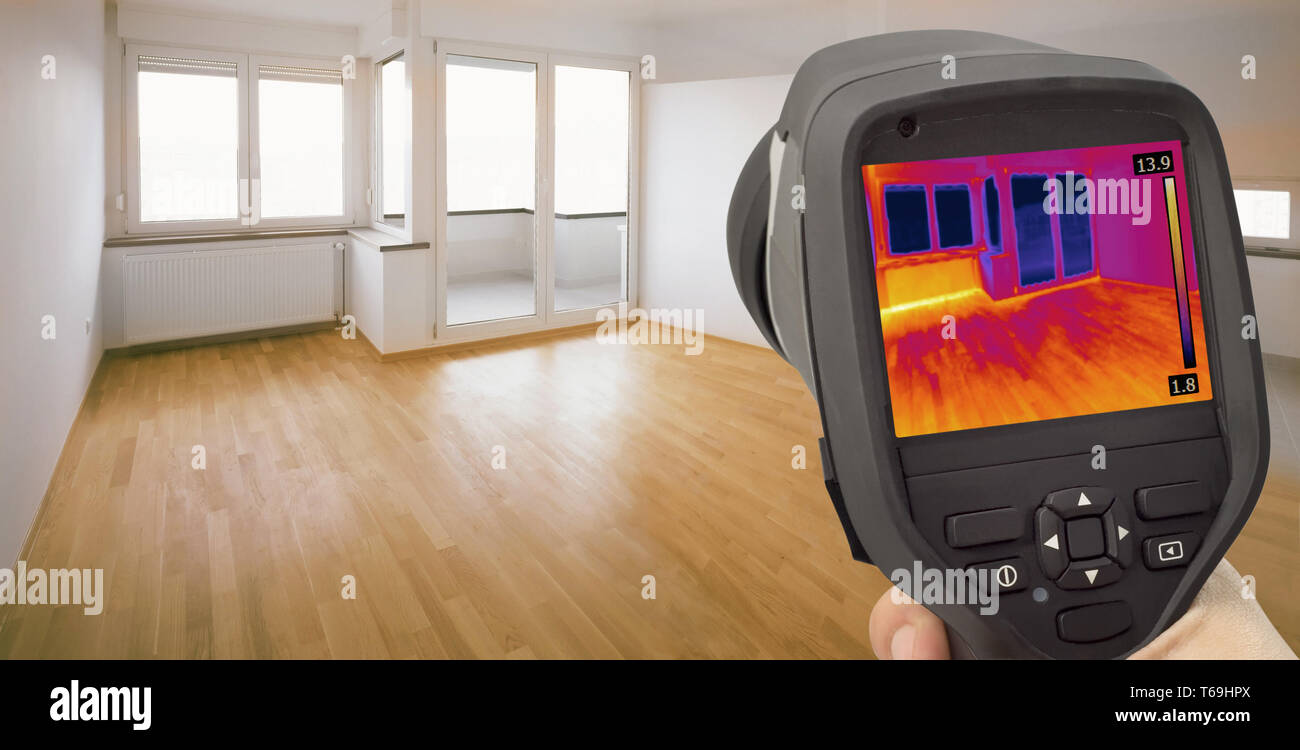 Heat Leak Infrared Detection Stock Photo
