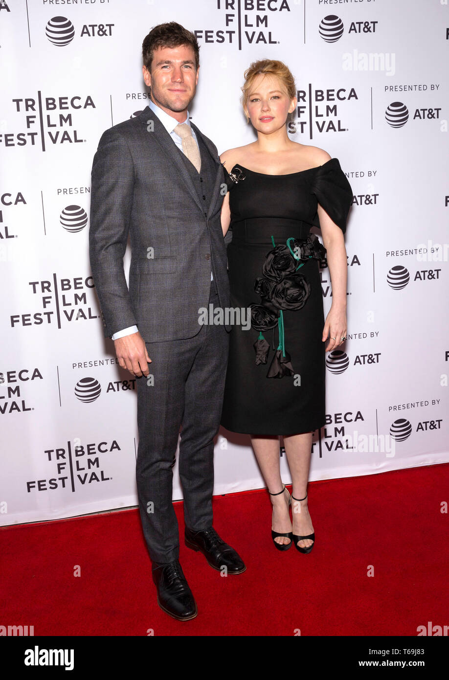 New York, NY - April 28, 2019: Austin Stowell and Haley Bennett attend