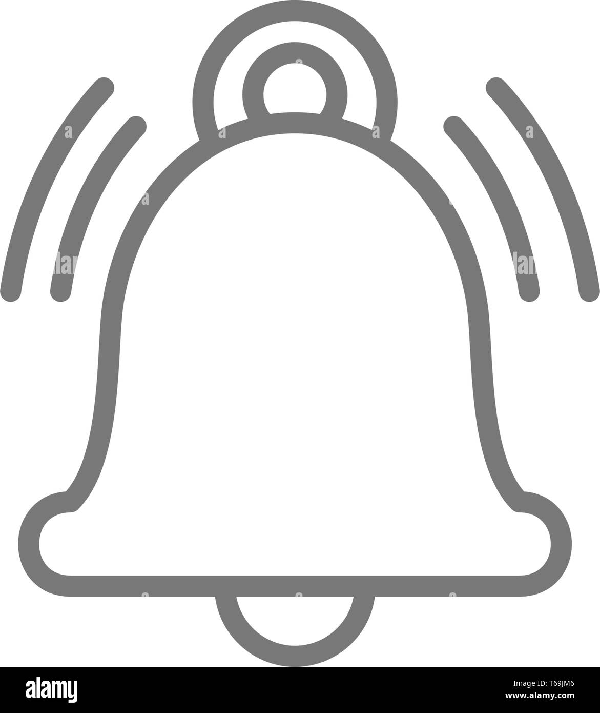 Notification bell, alarm, service handbell line icon Stock Vector Image