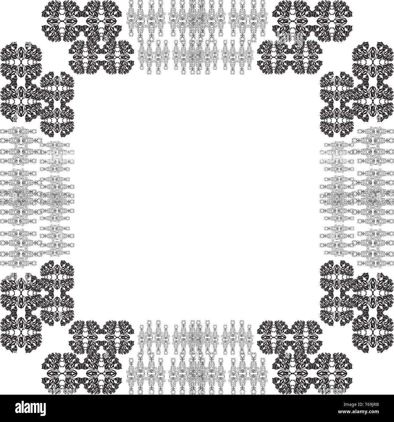 Vector illustration flower frame with backdrop on a white of hand drawn ...