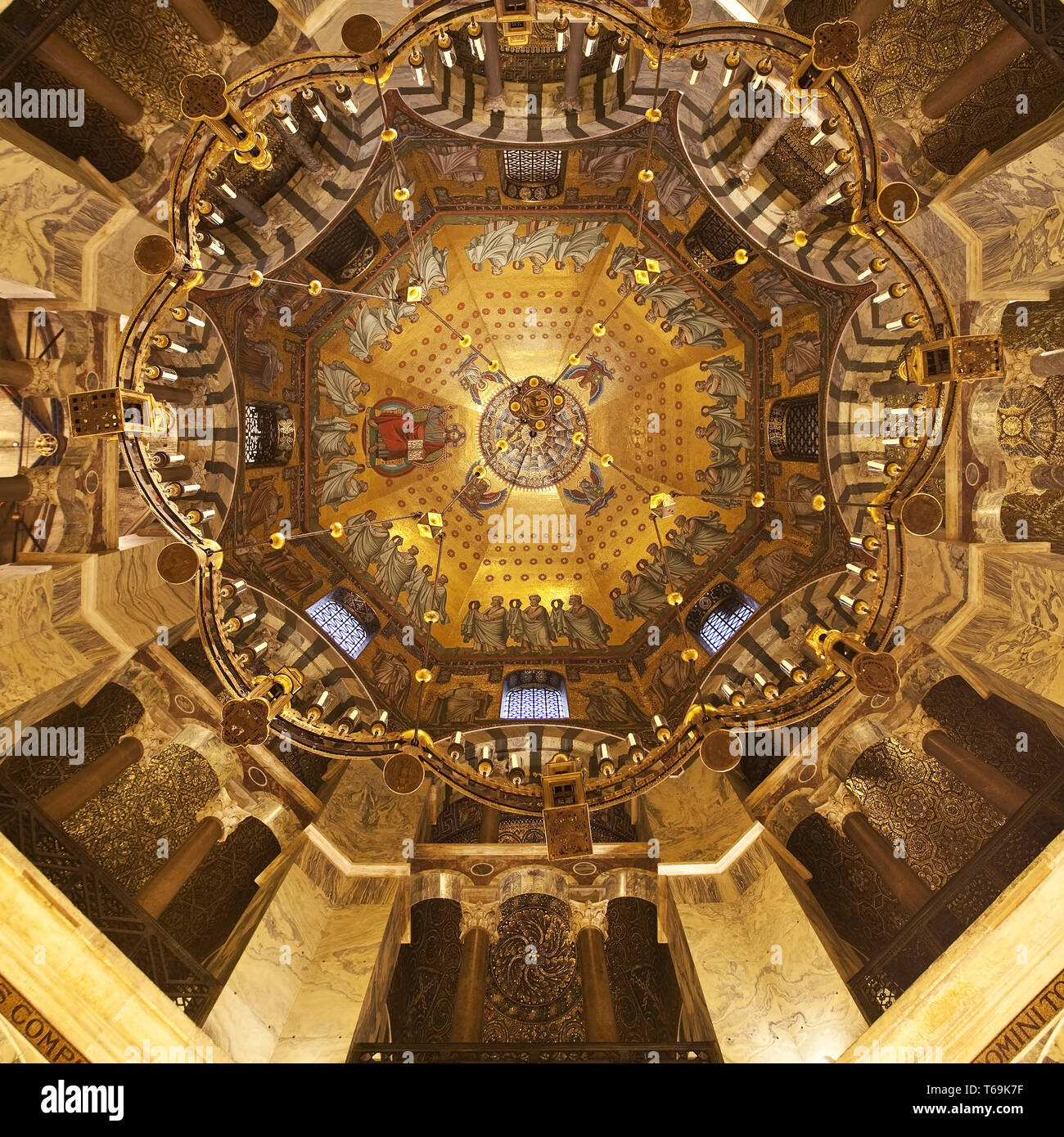 Octagon, Aachen Cathedral, UNESCO World Heritage Site, Aachen, North Rhine-Westphalia, Germany Stock Photo