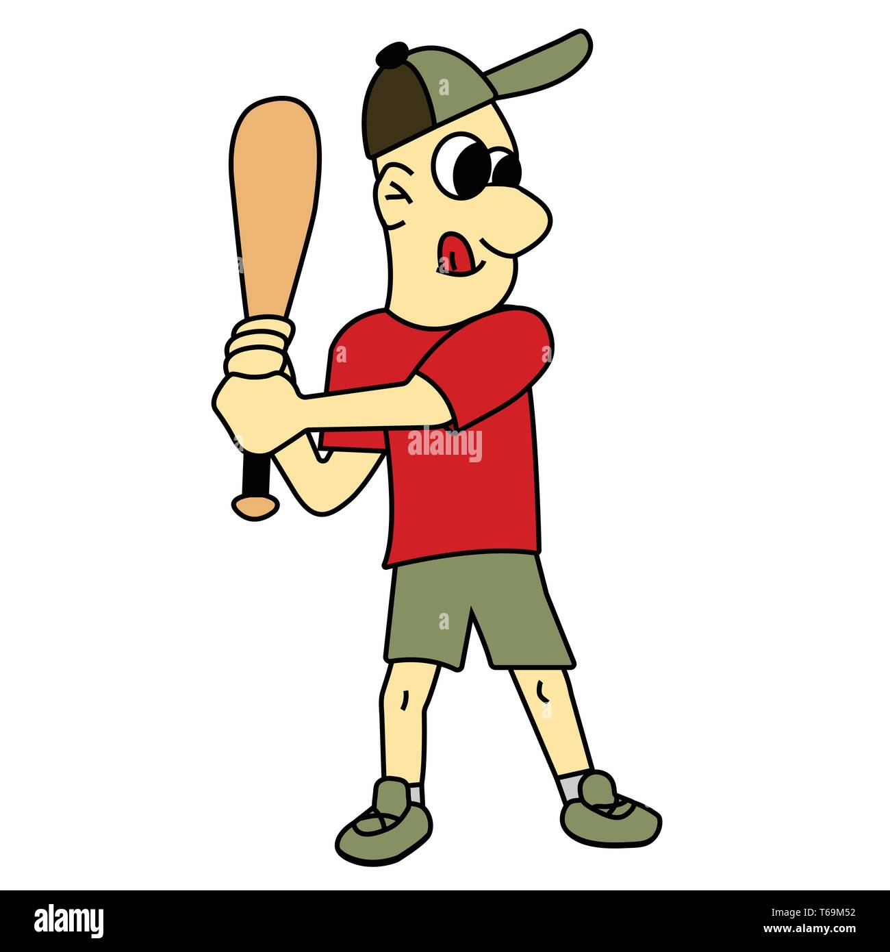 A cartoon illustration of a man baseball player running Stock Vector Image  & Art - Alamy