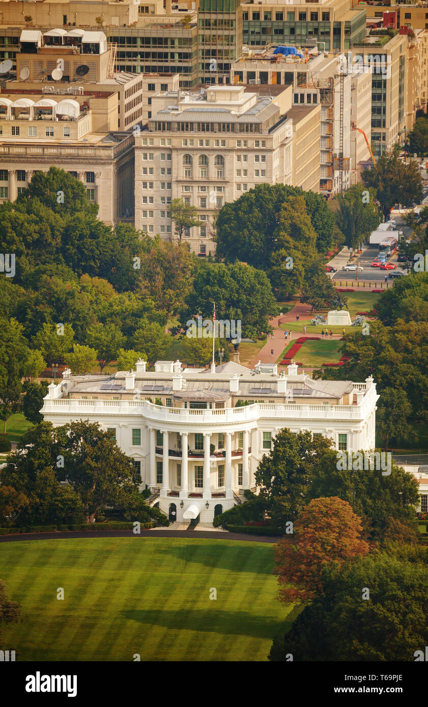 The White House aerial view in Washington, DC Stock Photo