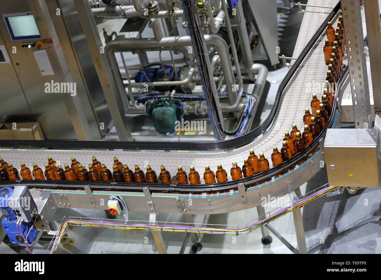 Equipment for production of beer in factory shops Stock Photo Alamy