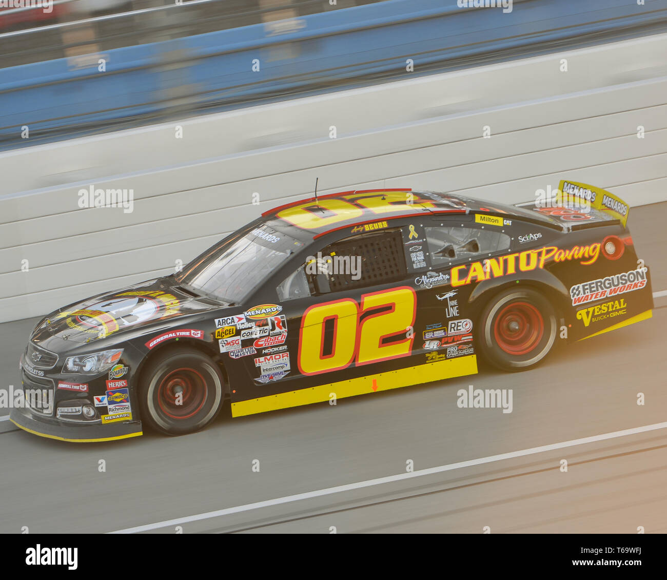 Lincoln, AL, USA. 26th Apr, 2019. The Robert B. Our Company-Canto Paving Chevrolet (02), driven by Andy Seuss, during the General Tire 200 at Talladega Super Speedway in Lincoln, AL. Kevin Langley/Sports South Media/CSM/Alamy Live News Stock Photo